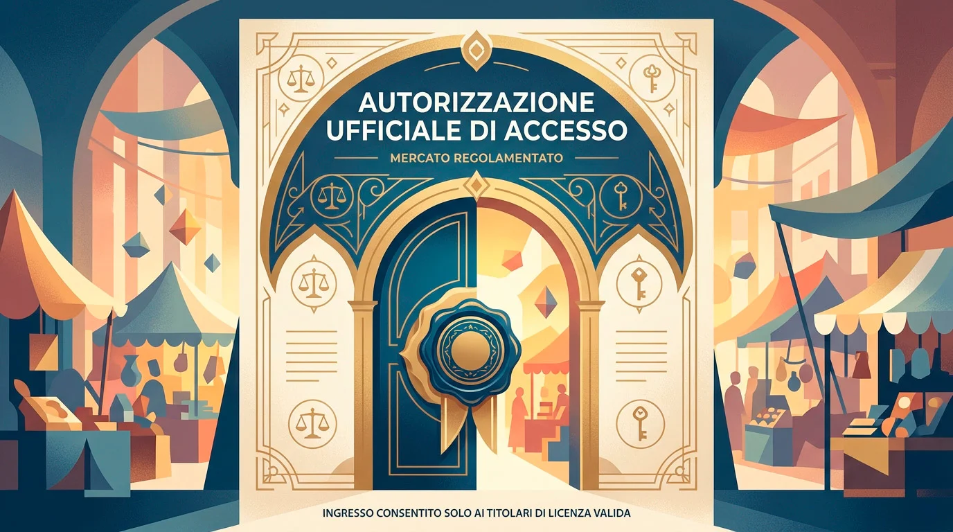 Illustrazione del titolo di concessione ADM come presupposto per offrire gioco a distanza in Italia
