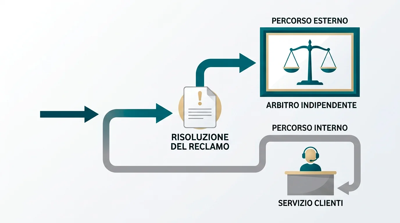 Schema dei canali di risoluzione delle dispute tra regolatore indipendente e servizio clienti dell'operatore