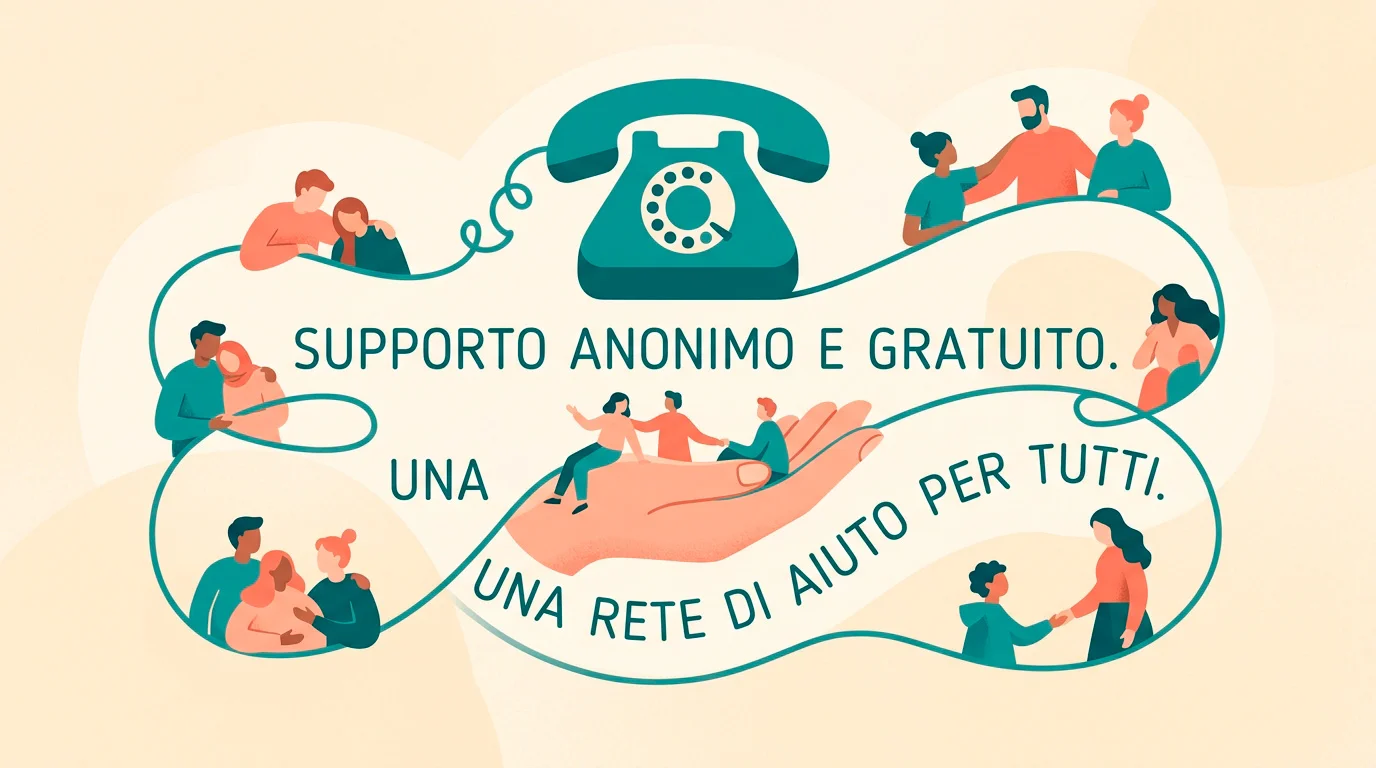 Rete di supporto nazionale con numero verde, servizi territoriali e gruppi di auto-mutuo aiuto