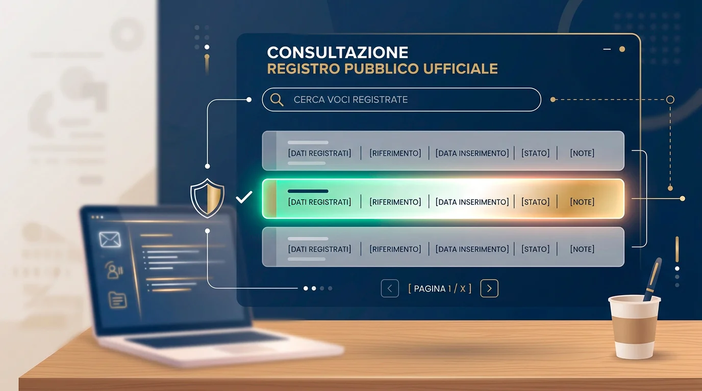 Consultazione del registro pubblico di un regolatore per controllare una licenza