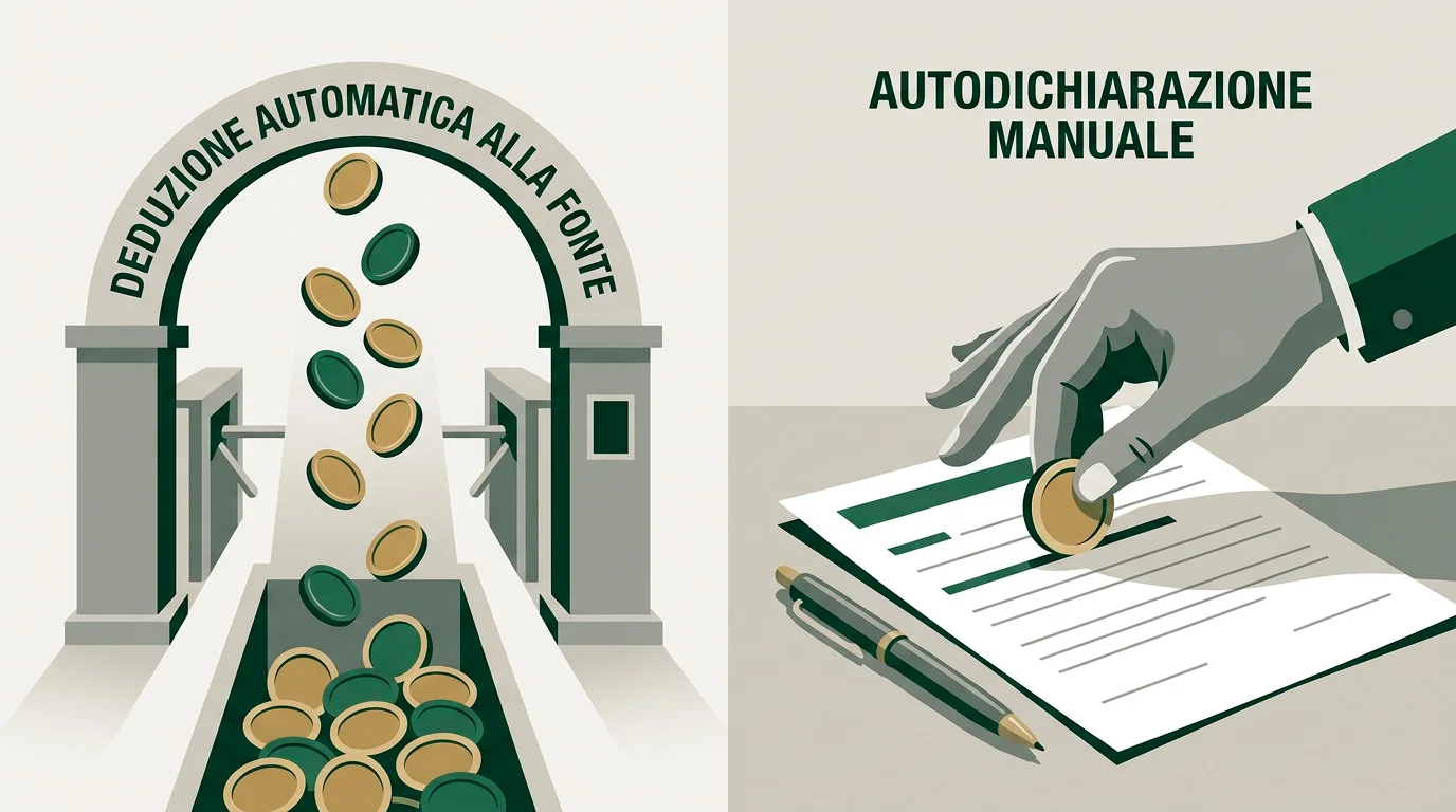 Confronto tra tassazione alla fonte sui concessionari ADM e autodichiarazione sugli operatori esteri